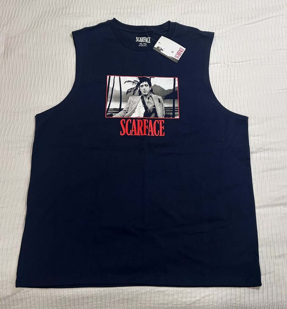 Scarface Tank Top Size 2XL Black The World Is Yours Muscle Tee